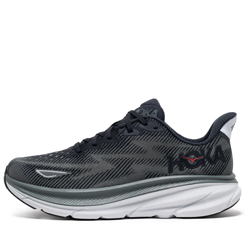 Hoka Clifton 9 - Black/Outer Orbit Memory - Foam Slipper Look  