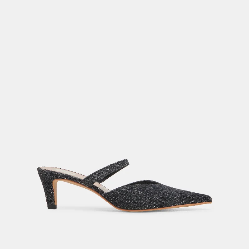 KANIKA MID HEELS CARBON DENIM Aesthetic  