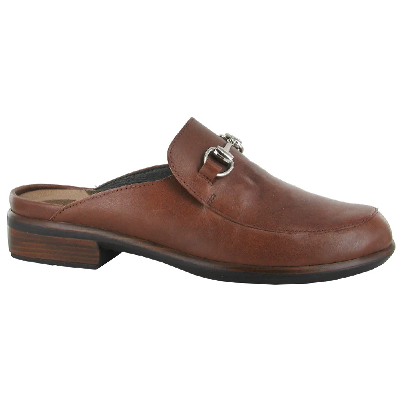 Naot Halny Mule Chestnut Leather (Women's) Two - Tone Shoe Design  
