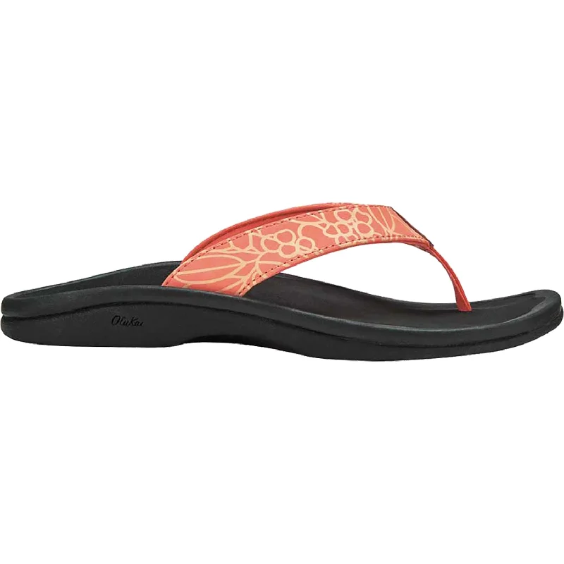 Women's OluKai Ohana Fusion Coral/Onyx Synthetic Performance Running Sneaker Look  
