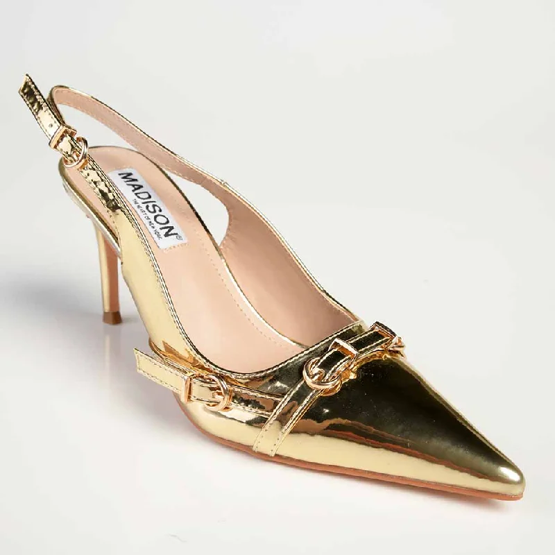 Madison Ingrid Stiletto - Gold British Gentleman Oxford Style  