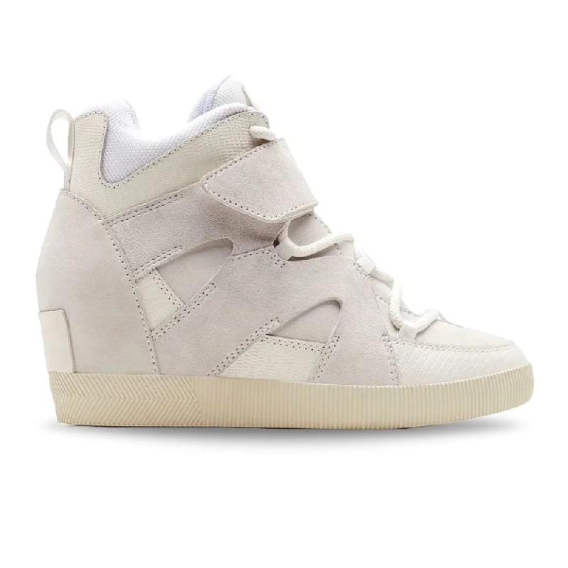 Sorel Women's Out N About Sport Wedge - White/Sea Salt Art Deco - Inspired Shoe Look  