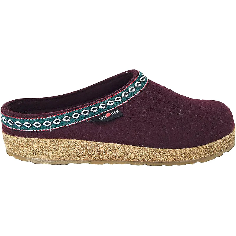 Women's Haflinger GZ Bordeaux Wool Single - Buckle Monk Look  
