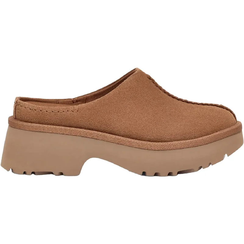Women's UGG New Heights Clog Chestnut Suede Artisan - Crafted Loafer Style  