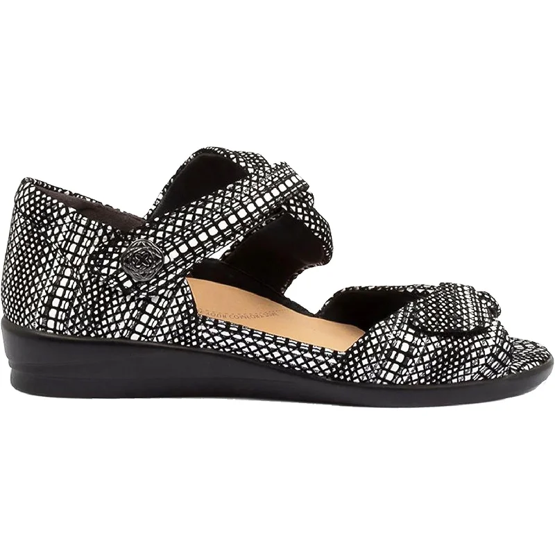 Women's Ziera Doxie Black/White Leather Glow - in - the - Dark Shoe Design  