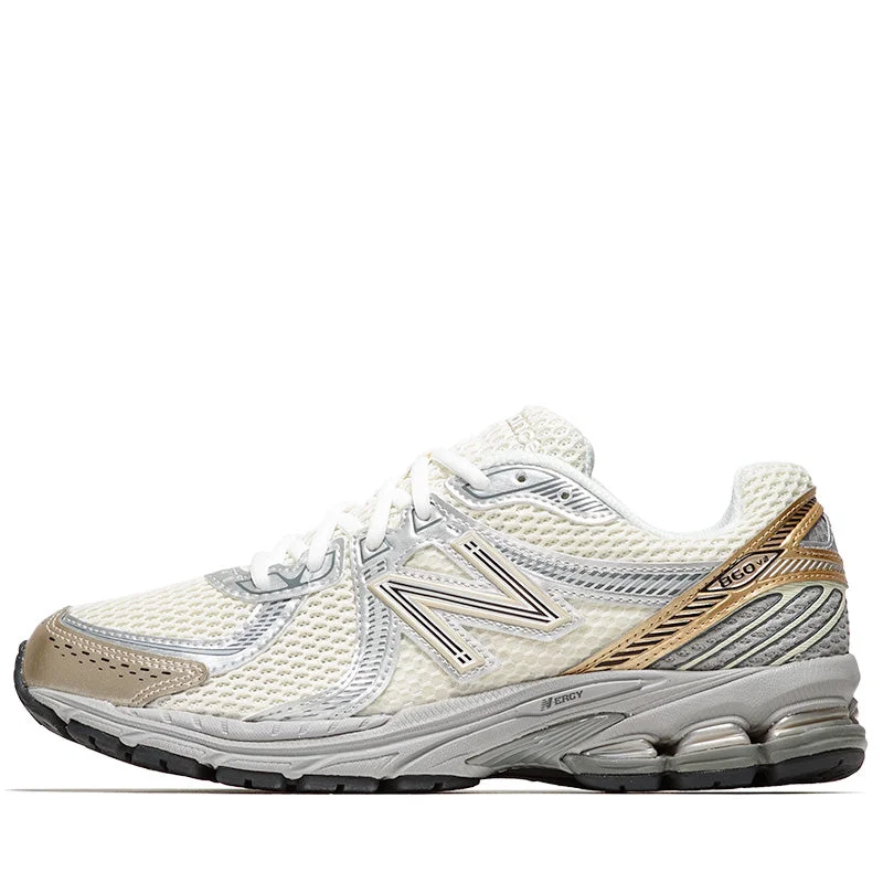 New Balance 860v2 - Sea Salt/Gold Metallic Embroidered Cowboy Boot Design  