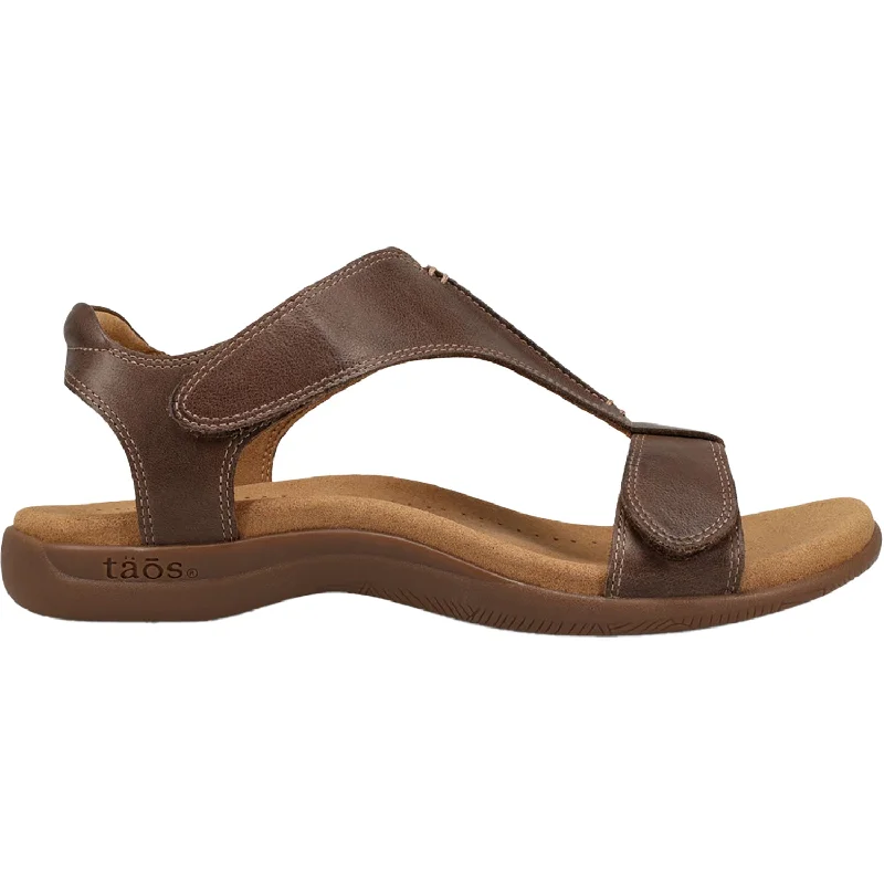 Women's Taos The Show Mocha Leather Retro Plimsoll Style  