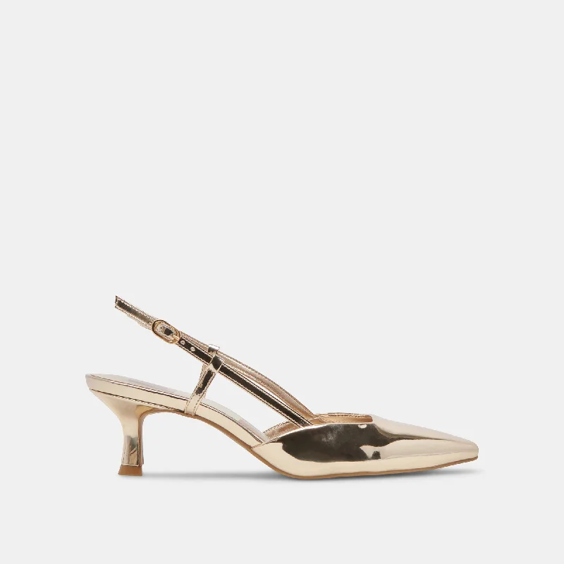 ODELA HEELS LIGHT GOLD STELLA Brogue Oxford Aesthetic 