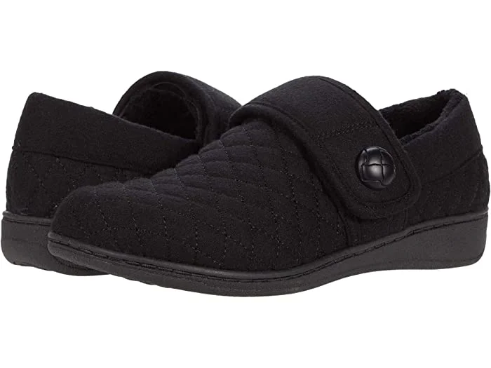 Vionic Women's Jackie Black Slip On Slipper Two - Tone Shoe Design  