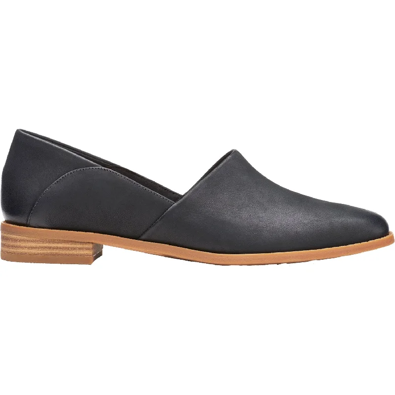 Women's Clarks Pure Belle Black Leather Distressed Leather Shoe Style  