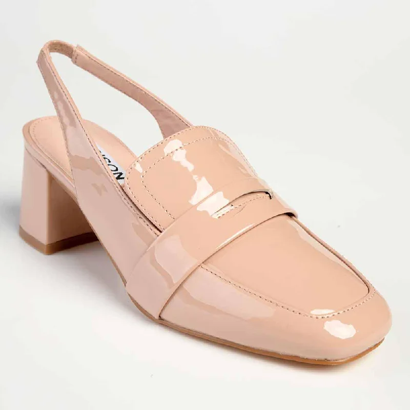 Madison Ivory Block Heel - Nude Upcycled Shoe Look  