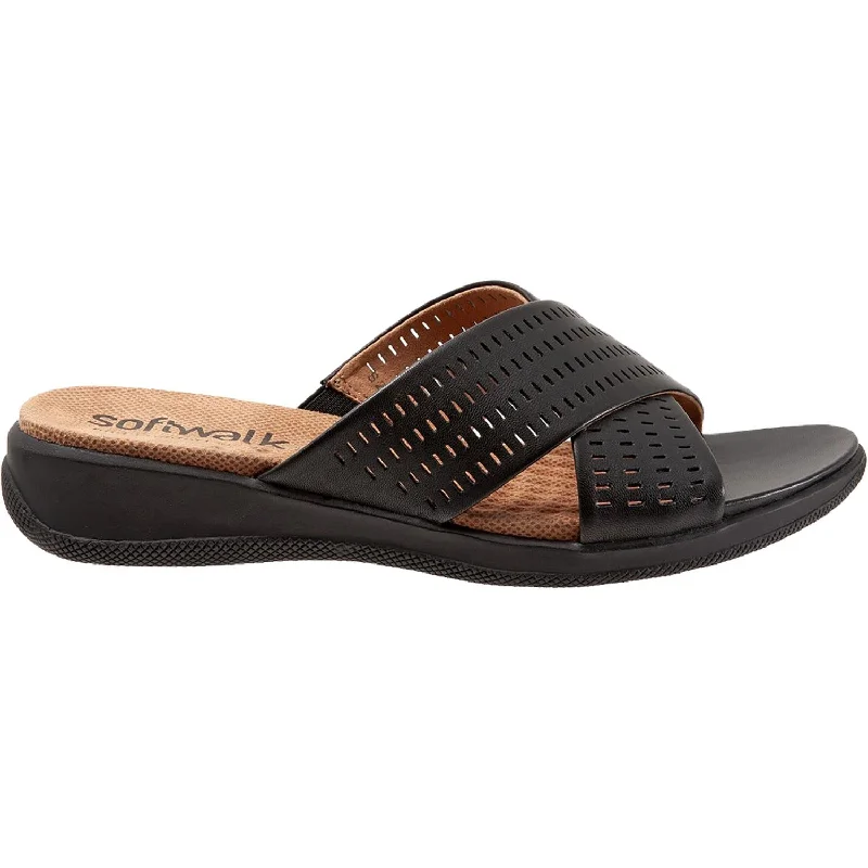 Women's SoftWalk Tillman II Black Leather Buckle -