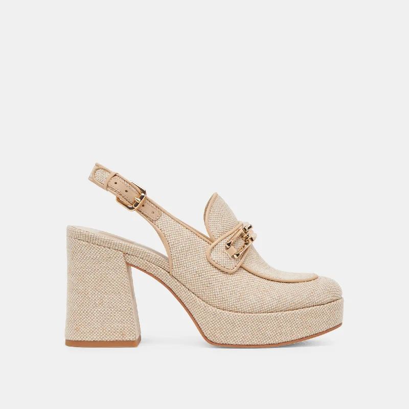 SIRUS HEELS SANDSTONE WOVEN Edwardian Shoe Look  