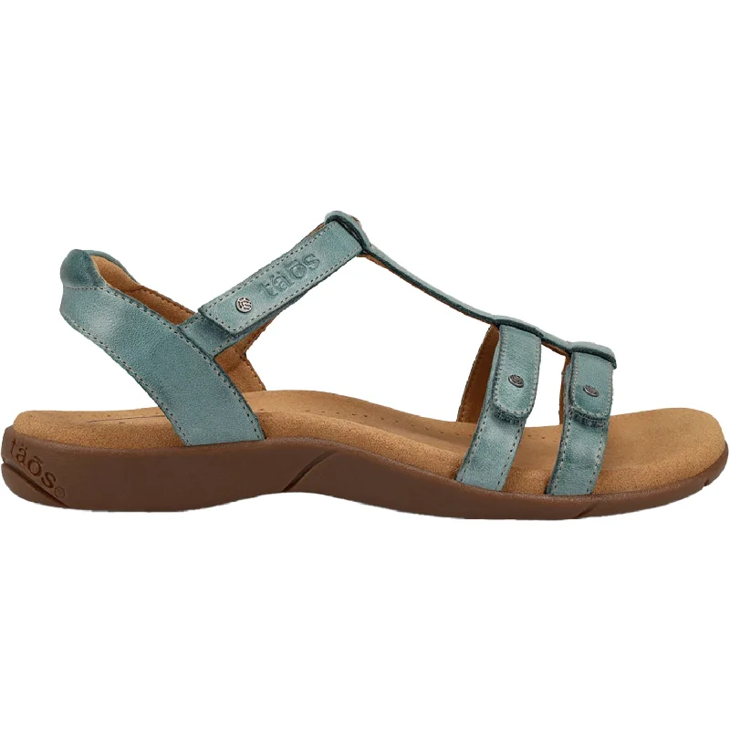 Women's Taos Trophy 2 Teal Leather Beaded Moccasin Design 
