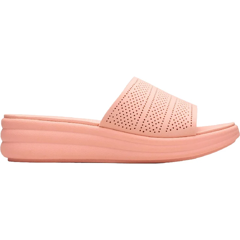 Women's Clarks Drift Twist Peach Synthetic Ivy League Loafer Look 