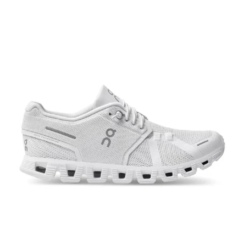 On Women's Cloud 5 - All White Mod Oxford Design  
