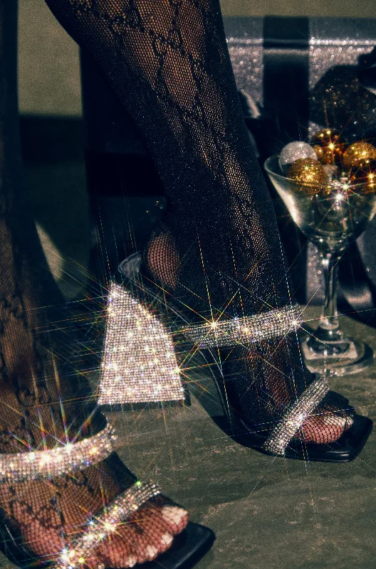 Make A Wish Embellished Triangle Block Heel Mules - Black Comfortable Derby Style  