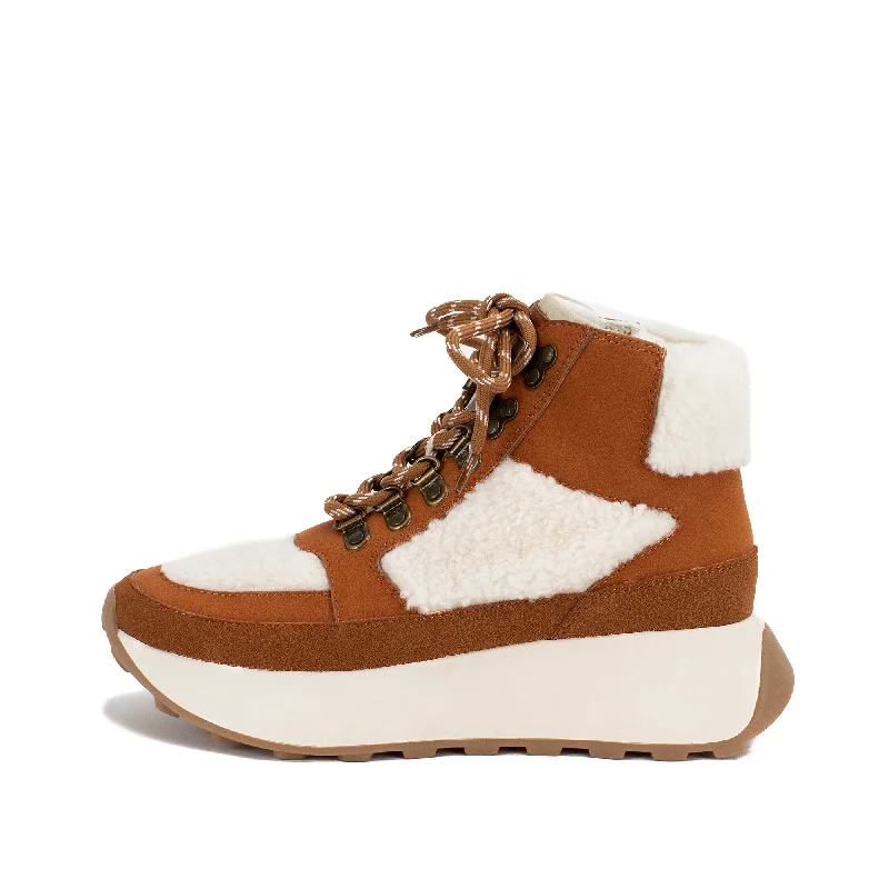 Hacey Flatform Hiker Boot Metallic Trim Shoe Design  