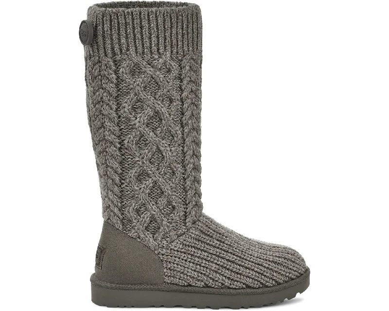 WOMEN'S UGG CLASSIC CARDI CABLED KNIT BOOT | GREY Inflatable Shoe Look 