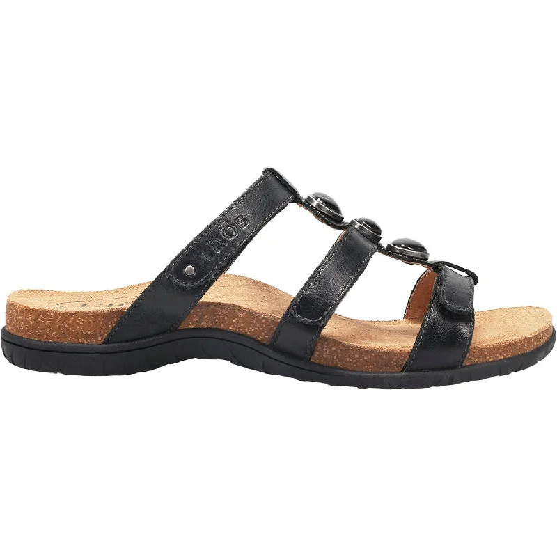 Women's Taos Gemma Black Leather Moccasin Soft - Sole Style  