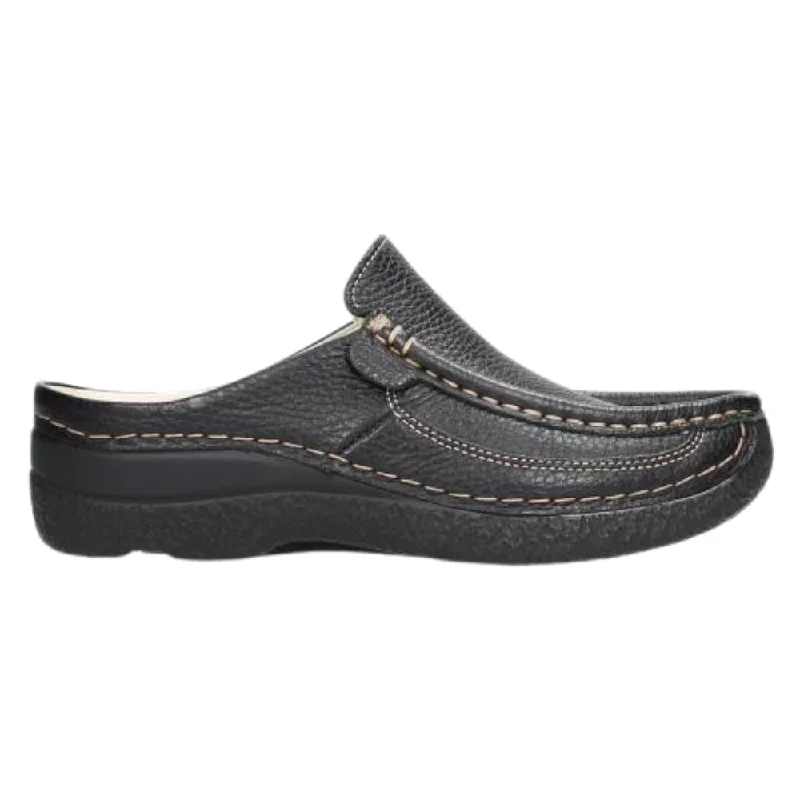 Wolky Roll Slide Black Print Clogs (Women's) Minimalist Sneaker Style  