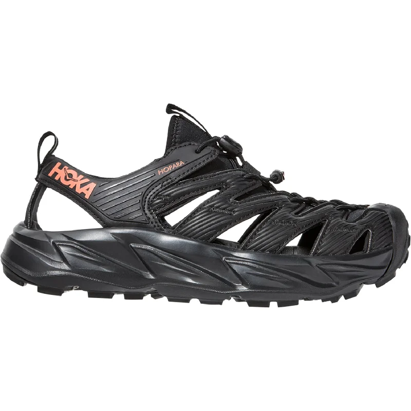 Women's Hoka One One Hopara Black/Fusion Coral Synthetic Embroidered Cowboy Boot Design Women's Hoka One One Hopara Black/Fusion Coral Synthetic Embroidered Cowboy Boot Design
