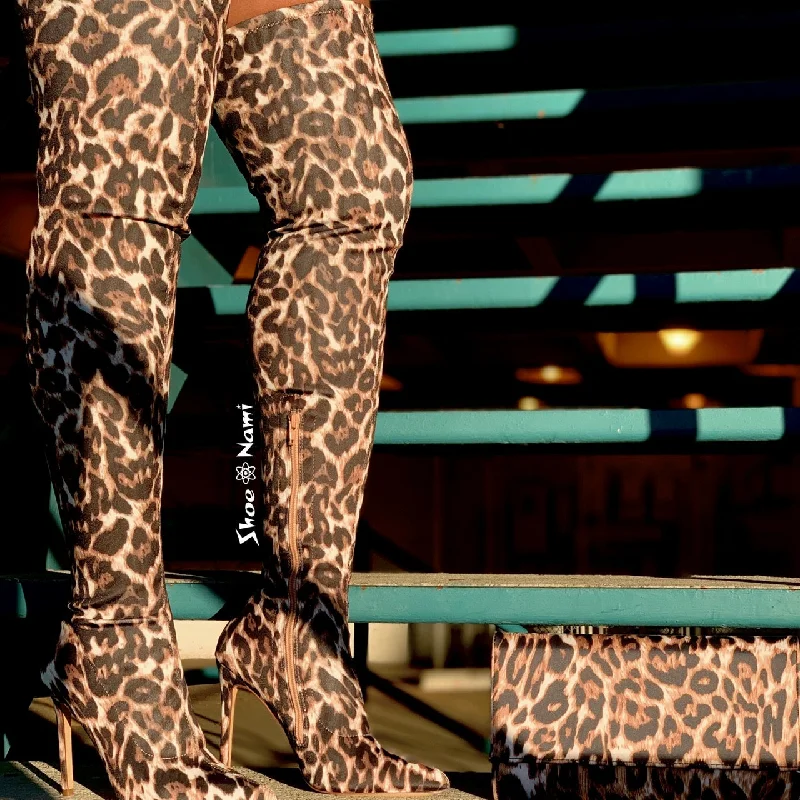 GISELE-7B Leopard Quilted Shoe Design  