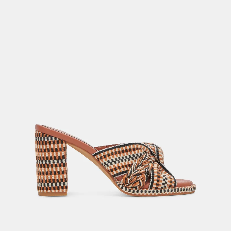 BRILAH HEELS TAN MULTI WOVEN Blue Coast Loafer Aesthetic 