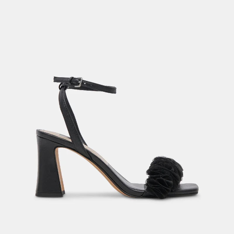 IESHA HEELS BLACK LEATHER Bespoke Shoe Aesthetic 