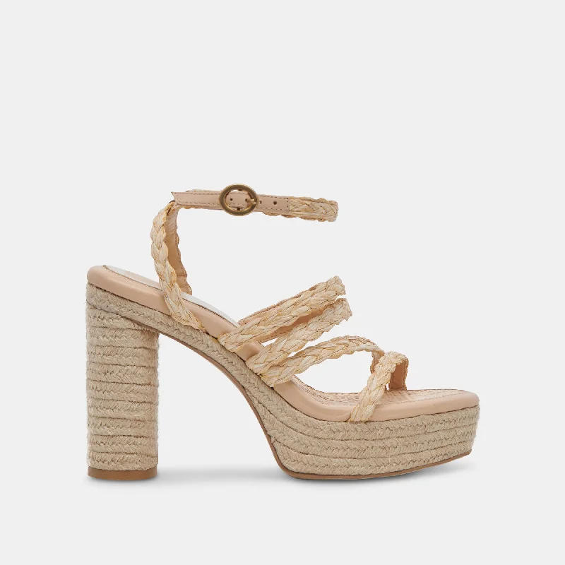 CATINA HEELS LT NATURAL RAFFIA Monochromatic Shoe Look  