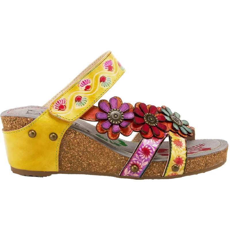 Women's L'Artiste by Spring Step Delight Yellow Multi Leather Mod Oxford Design  