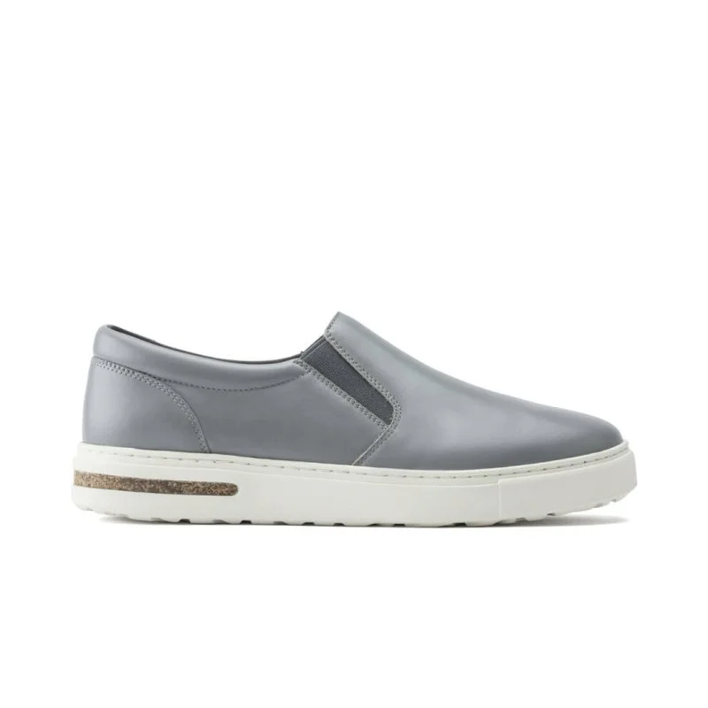 Birkenstock Women's Oswego - Gray Leather Quilted Shoe Design  