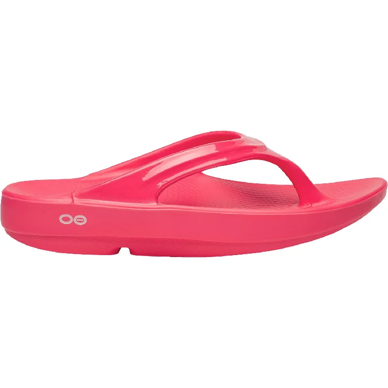 Women's OOFOS OOlala Neon Berry Synthetic Retro Plimsoll Style  