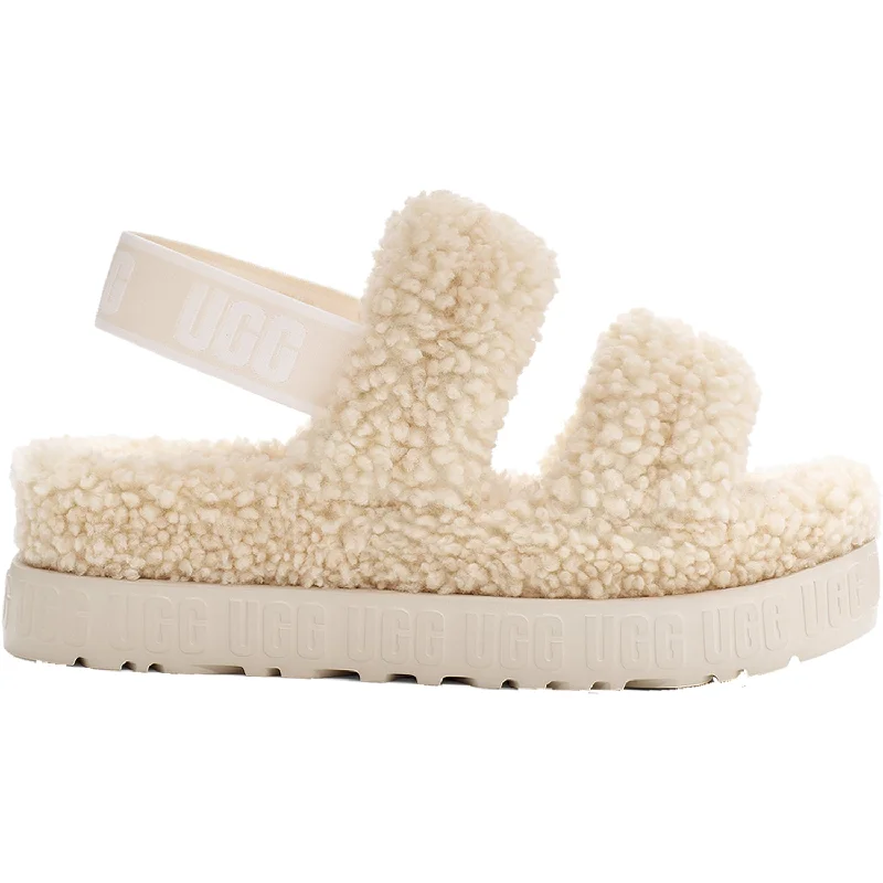 Women's UGG Oh Fluffita Natural Sheepskin Retro Basketball Sneaker Design  