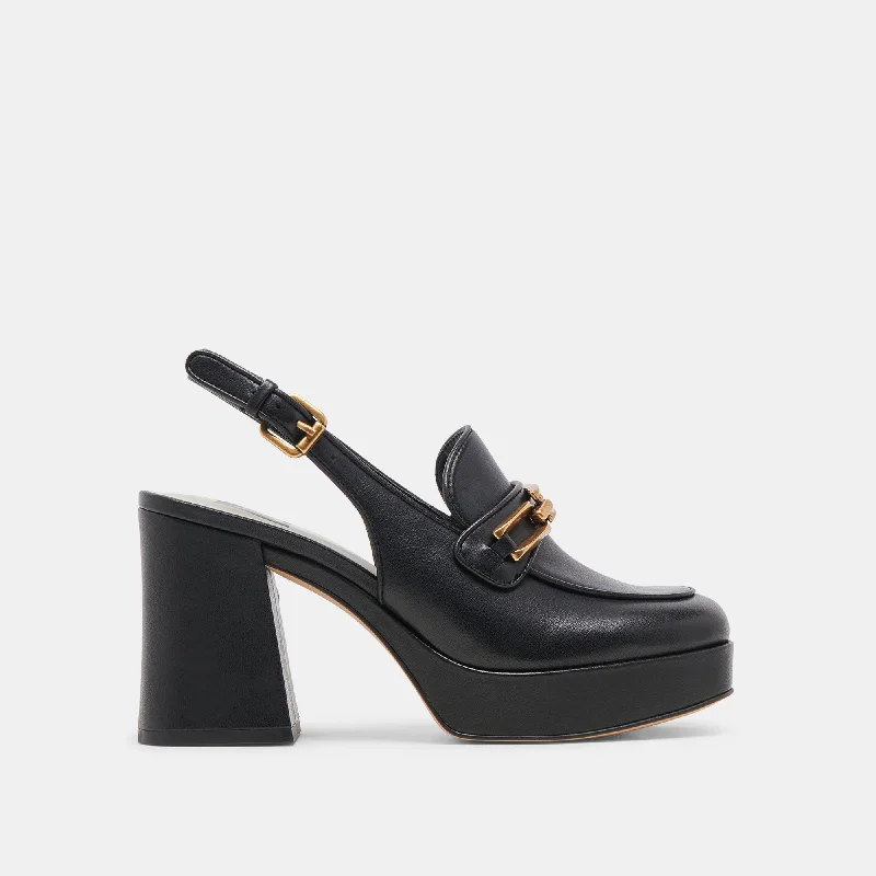 SIRUS HEELS BLACK LEATHER Art Deco - Inspired Shoe Look  