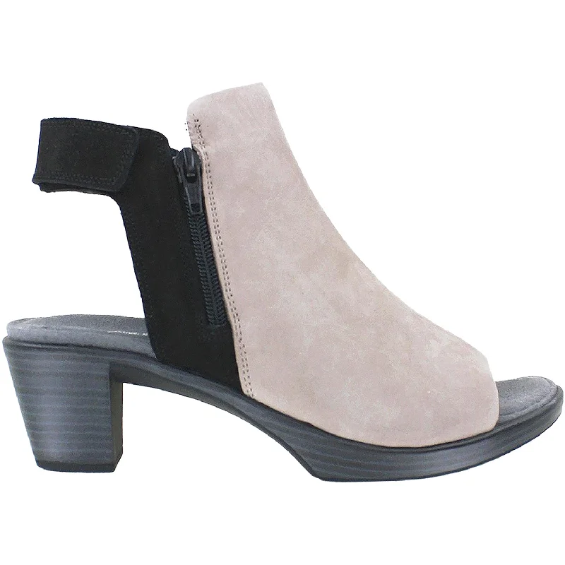 Women's Naot Favorite Stone/Black Velvet Nubuck Ankle - High Military Boot Style  