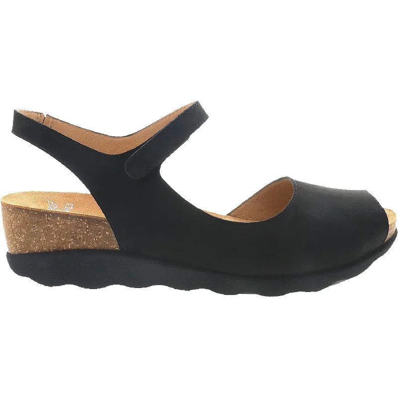 Women's Dansko Marcy Black Milled Nubuck Hemp - Material Shoe Style  