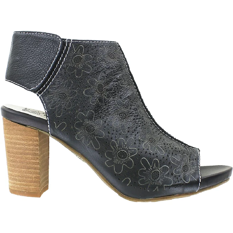 Women's L'Artiste by Spring Step Fab Black Leather Skateboarding Sneaker Style  