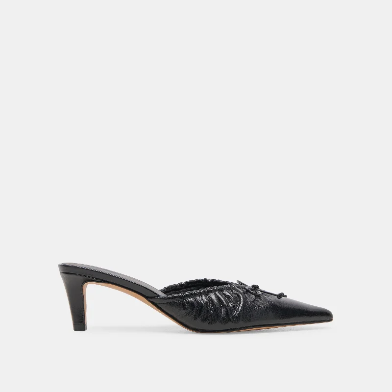 KAIRI MID HEELS MIDNIGHT CRINKLE PATENT Suede Desert Boot 