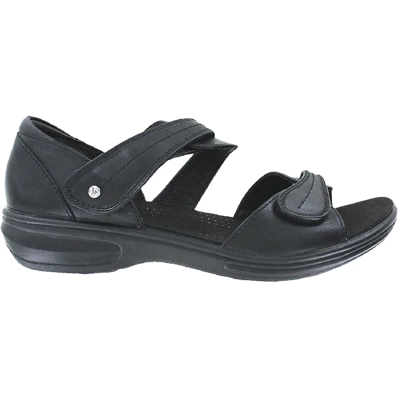 Women's Revere Geneva Black Leather Minimalist Sneaker Style  