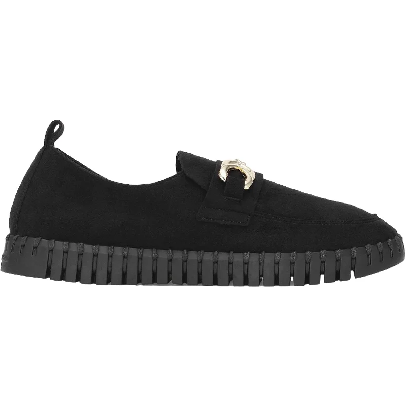 Women's Ilse Jacobsen Tulip 3976 Loafer Black Synthetic Edwardian Shoe Look  