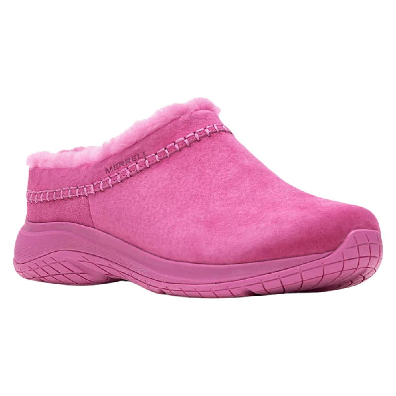 Merrell Encore Ice 5 Fuchsia Wash Pig Suede Clog (Women's) Camouflage Print Boot Style  