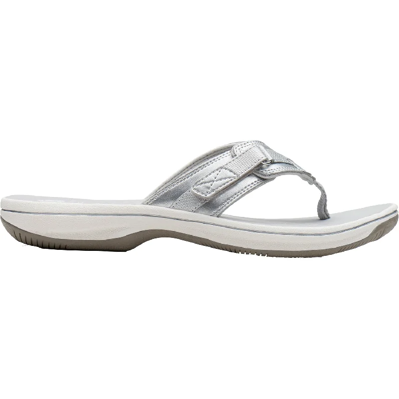 Women's Clarks Cloudsteppers Breeze Sea Silver Synthetic Quick - Dry Hiking Shoe Style   