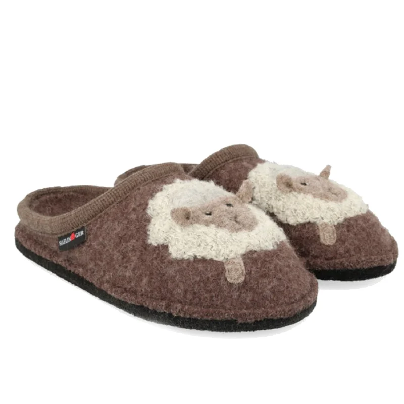 Women's Haflinger Lamby Brown Strap - Up Sandal Resort Style  