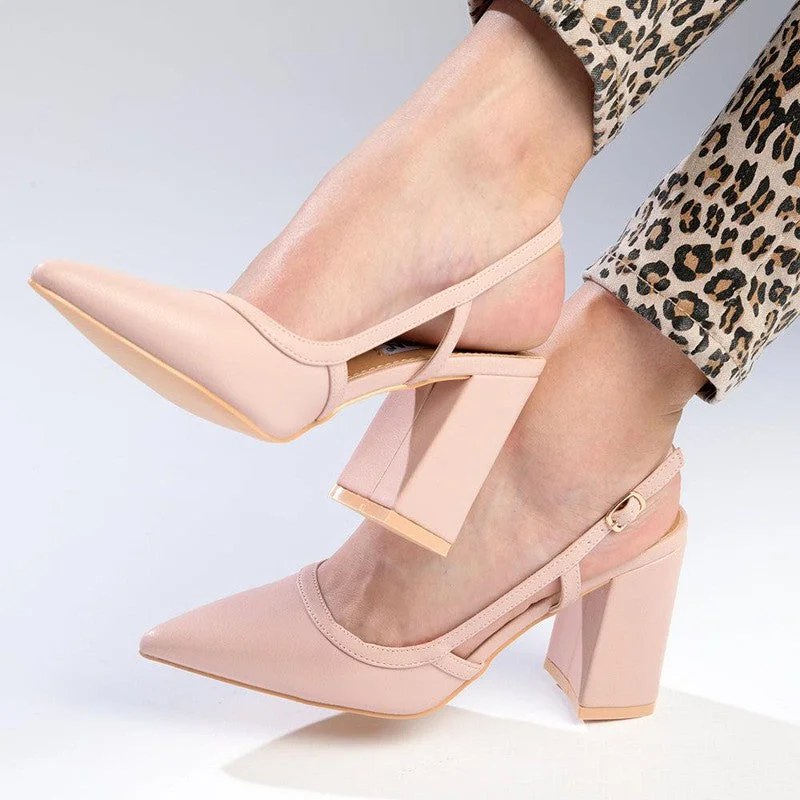 Madison Paula Slingback Block Heel Court - Nude Quick - Dry Hiking Shoe Style   
