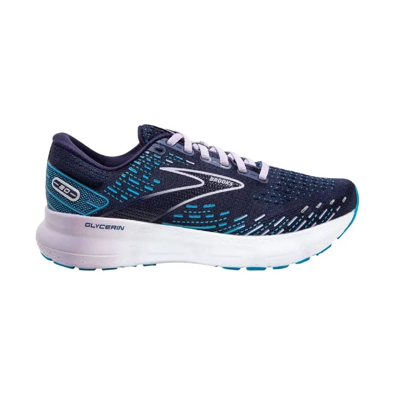 Brooks Women's Glycerin 20 Running Shoe - Peacoat/Ocean/Pastel Lilac - ONLINE STORE CREDIT/EXCHANGE ONLY Camouflage Print Boot Style  
