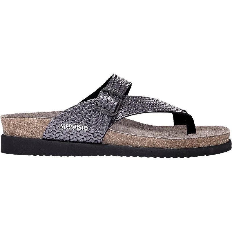 Women's Mephisto Helen Twist Grey Leather Vintage Oxford Appeal 