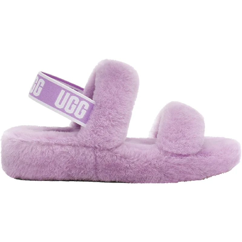 Women's UGG Oh Yeah Lilac Bloom Sheepskin Memory - Foam Slipper Look  
