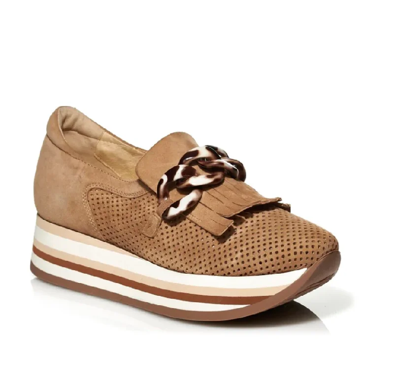 CADIE TASSEL LOAFER COGNAC SUEDE Beaded Moccasin Design 