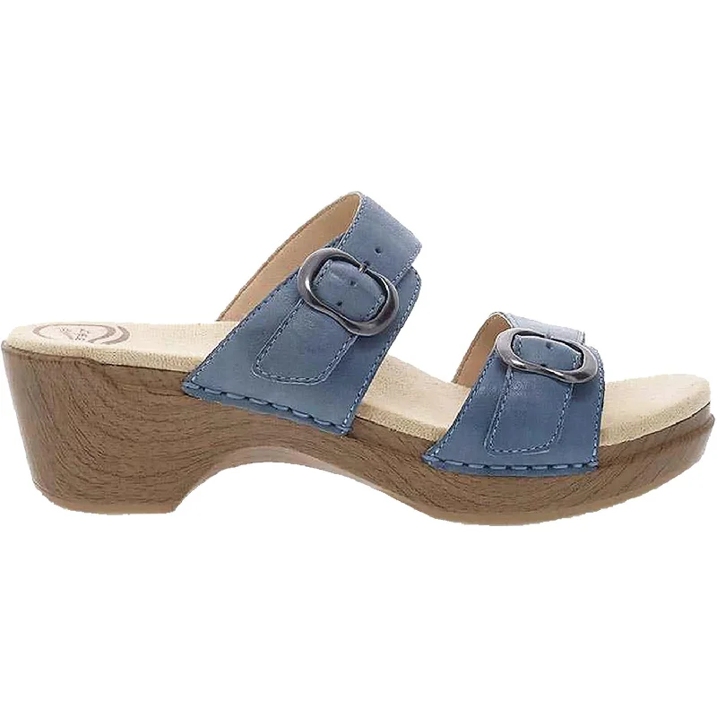 Women's Dansko Sophie Blue Burnished Milled Leather Elastic - Sided Chelsea Look  